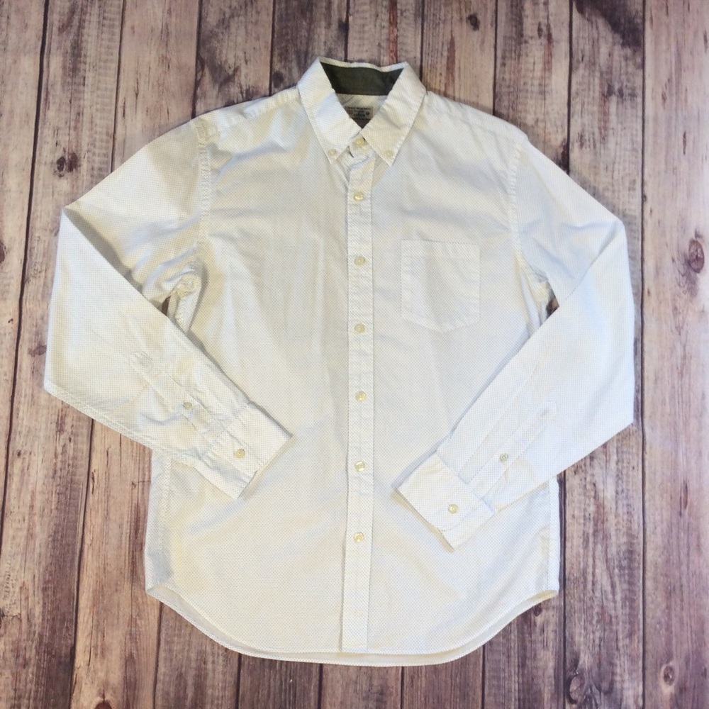 J. Crew Blue Micro Polka Dot Buttondown Shirt